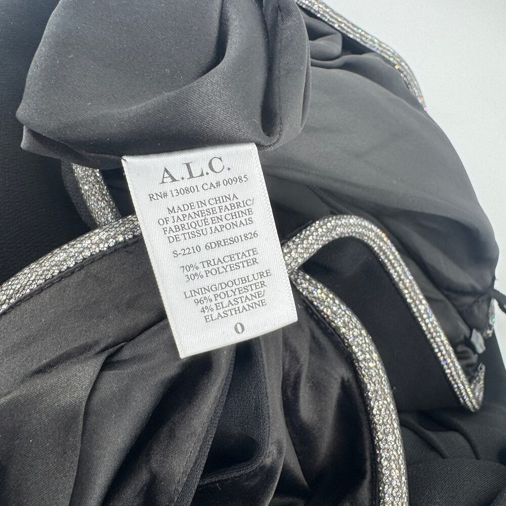 A.L.C. Hazel Mini Cut-Out Dress Size 0 NWT $595 Black Party Rhinestone Sexy - Picture 6 of 7